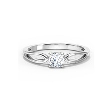 Platinum Engagement Ring Round Cut 0.50 Ct Moissanite Solid PT950 Size 5 6 7 8 9