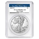 2025-W $1 1-oz Proof American Silver Eagle PCGS PR69DCAM West Point Label White