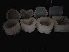 4 scatole portagioie in silicone cuore, rotondo, quadrato, ottagonale