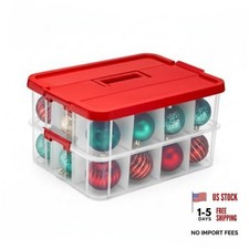 2-Layer Christmas Ornament Storage Box - Plastic - 24 Compartments - 1 Pack 1.0