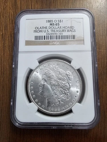 1885-O $1 Morgan Silver Dollar NGC MS 65 - Olathe Hoard US Treasury Bags UNC BU