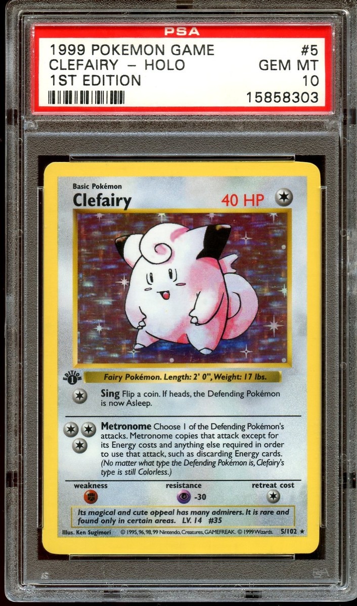 PSA 10 GEM MINT Clefairy 5/102 HOLO RARE Base Set 1ST EDITION