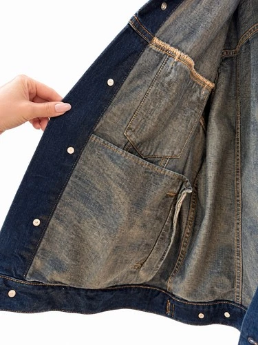Acne Studios Oversized Denim Jacket Studded Black Leather Collar Unisex - EUR S image 10