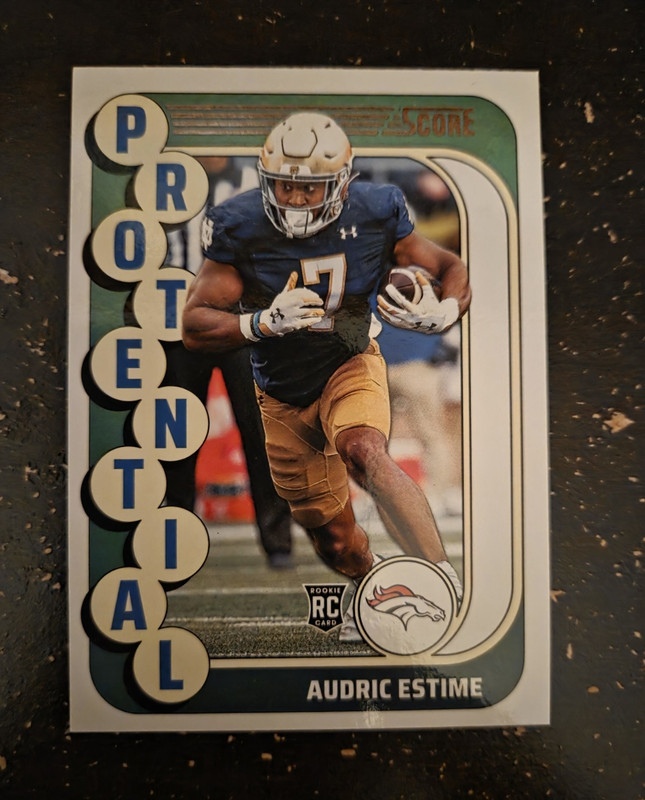Panini 2024 Score Audric Estime Denver Broncos Protential #6 Rookie Card (32)