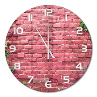 Stilvolle Design-Wanduhr Aus GehäRtetem Glas Backsteinwand WeißE Zeiger Fi60 Cm