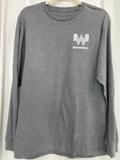 Whataburger Men’s Long Long Sleeve Gray Shirt Medium Cotton Blend Crew Neck FLAW