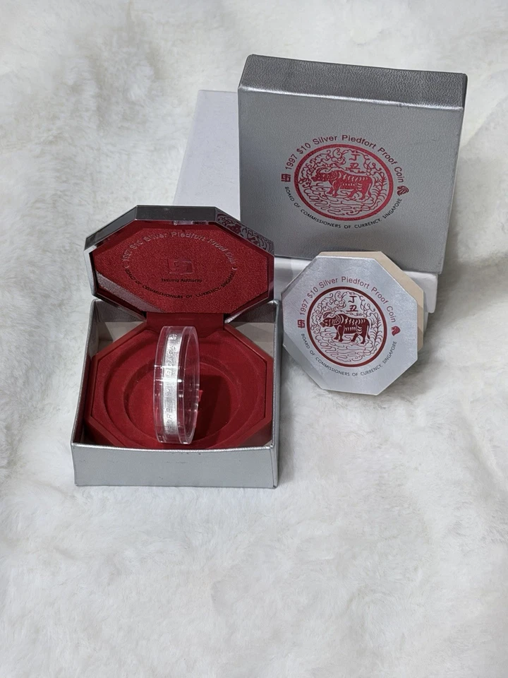 1997 Singapore $10 Silver Piedfort Proof Coin – Year of the Ox – 2 oz .999 - Image 3 of 4
