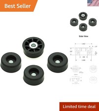 4 Super Soft round Rubber Feet W/Metal Insert - 1 Wide X .437 Tall