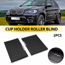 Pair Console Cup Holder Roller Blind Cover Kit For BMW X5 X6 E70 E71 2007-2014 C