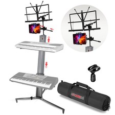 5 Core Keyboard Stand 2 Tier Column for 61/76/88 Key Boards Aluminum Build