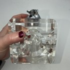 Acrylic Heavy Square Cube JAPAN Cigarette Lighter Collectible Antique Vintage — photo 4