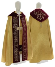 Gold/red Gothic Cope with stole Vestment Capa pluvial Dorada/roja K923AGCC25p