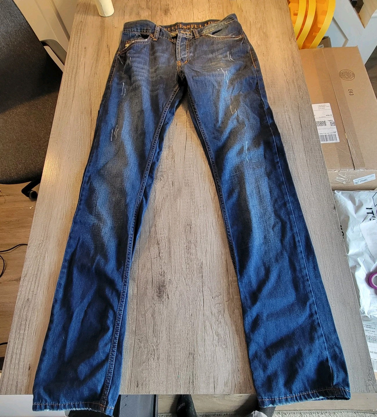 Diesel Jeans Men's 29x32 Blue Denim SlimFit Stretch Distressed