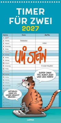 Uli Stein Timer für zwei 2027: Monatskalender für die Wand Uli Stein