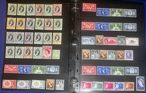 British Commonwealth QEII 1953 Omnibus Stamp Lot MINT- on Palo Albums Pages
