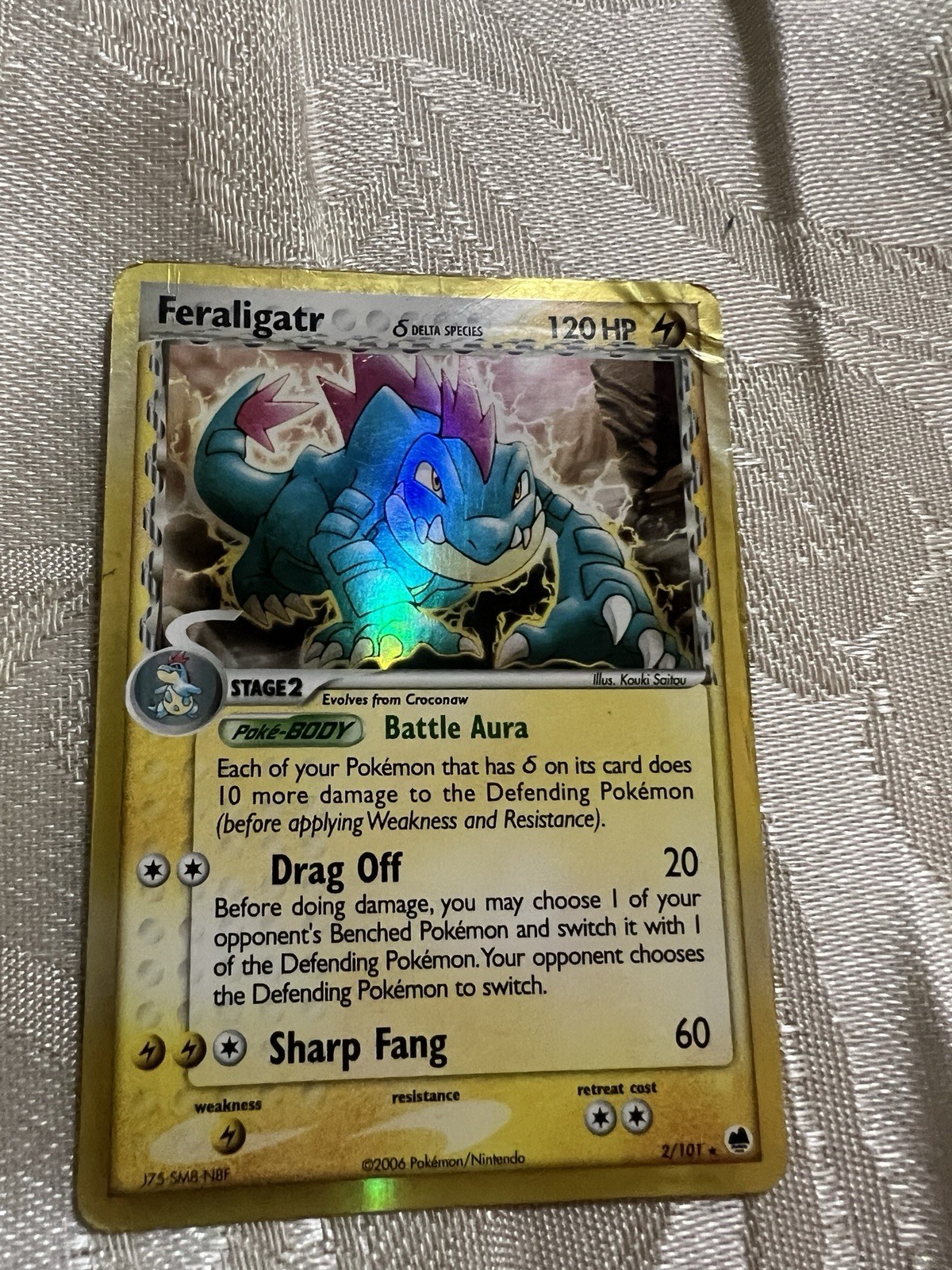 Pokémon Card Feraligatr Delta Species 2/101 Dragon Frontiers Reverse Holo Rare