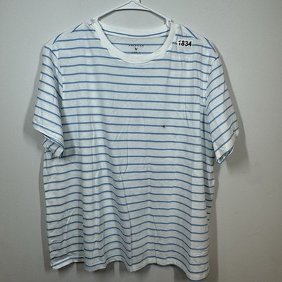 NWT American Eagle T Shirt Womens XL Blue White Striped Nautical Beach Vacation