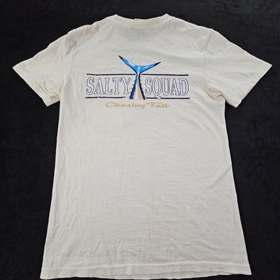 Chasing Tail Salty Squad Palm Beach Yellow Short Sleeve Cotton T-Shirt Men's S