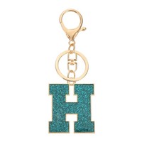 Initial Buchstaben SchlüSselanhäNger, A-Z Alphabet Ring H Metall, Blau