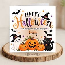 Personalised Cute Halloween Card Son Daughter Grandson Granddaughter Boys Girls