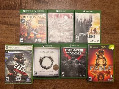 Xbox One & Xbox 360 Game Lot Dying Light Evil Within 2 Fable Gears 7 Games