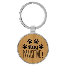 Enthoozies Puppy Stay Pawsitive Laser Engraved Leatherette Keychain Backpack