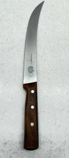 Vintage Forschner Co Victorinox 402-10 Curved Butcher Knife Switzerland Rosewood