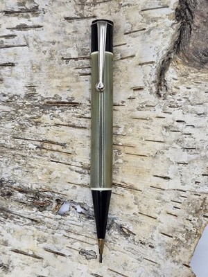 Vintage Celluloid Bleistift in Grey/White/Black