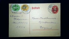 ʘ DR 1920 DP 6 15Pf BERNECK Dienstpostkarte Zusatz (Ganzsachen C22)
