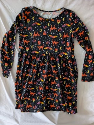 The Children's Place Girls 16 XXL Fit & Flare Halloween Knit Long Sleeve Dress