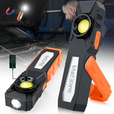 2-Pack Rechargeable Magnetic Work Lights, 4 Modes, Clip/Hook, 1000 Lumens