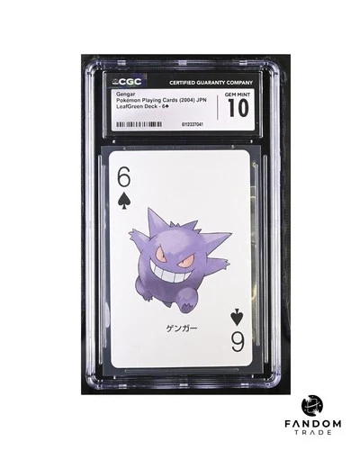 [POP 1!] CGC 10 GEM MINT Gengar 6 of Spades 2004 LeafGreen Deck Pokemon Card