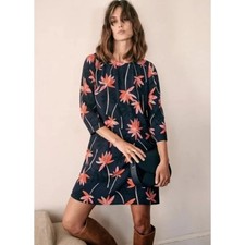 Sezane Delila Floral Dress Navy & Pink Size 36