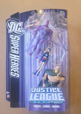 DC Justice League Unlimited Parasite Stargirl Aquaman Figures New 3 Pack