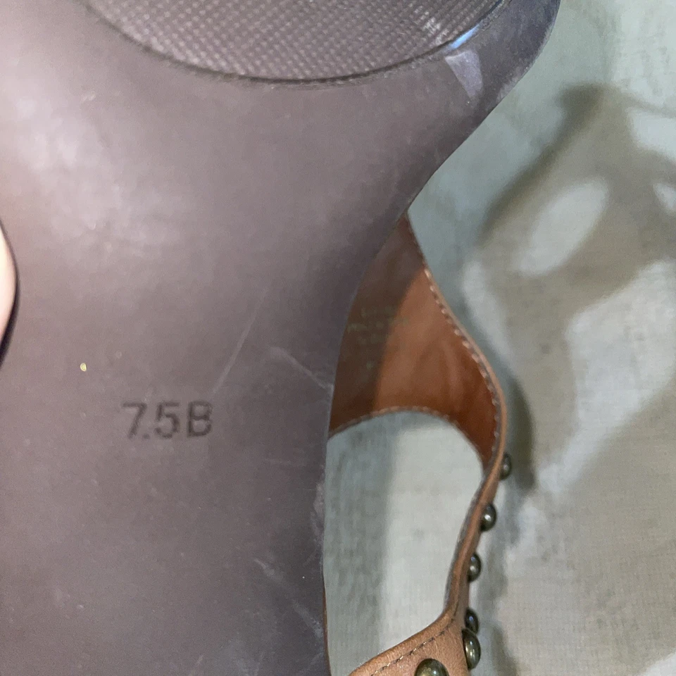 Sandalias con cordones Lauren Ralph Lauren para mujer talla 7,5 M cuero marrón playa Foto 3 de 4