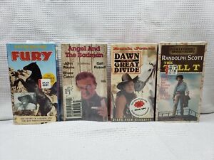 NEW-SEALED-CLASSIC-WESTERN-MOVIES-VHS-LOT-OF-4-JOHN-WAYNE-PETER-GRAVES-TALL-T