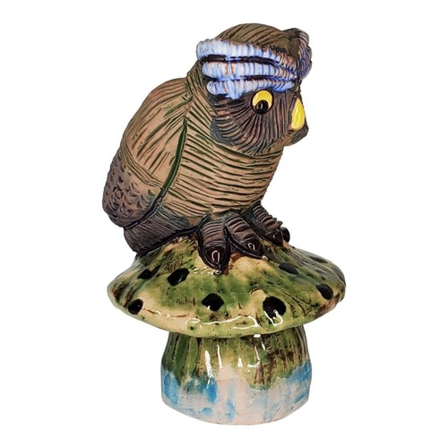 Casals Ceramics de Peru - Owl on Mushroom Figurine Terracotta - Vintage 60's MCM - Picture 8 of 10