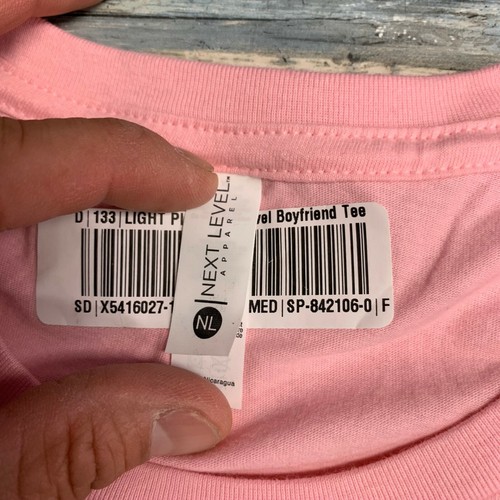 Womens Pink Graphic Boyfriend Tee Size Medium Short Sleeve NWOT (3959) - Picture 5 of 5