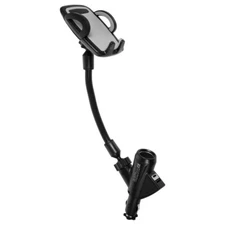 Dual USB Car Charger Lighter Phone Holder Portable Electronic Device Mount