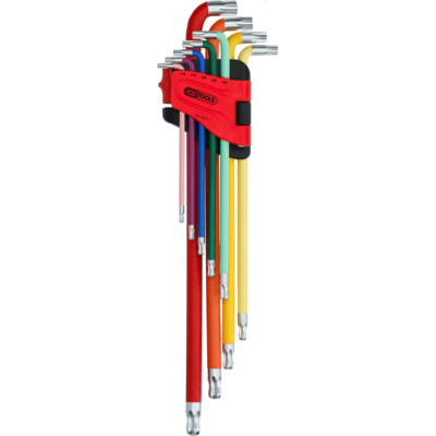 KS TOOLS 151.5210 Kugelkopf Torx Winkelstiftschlüssel Satz, extra lang