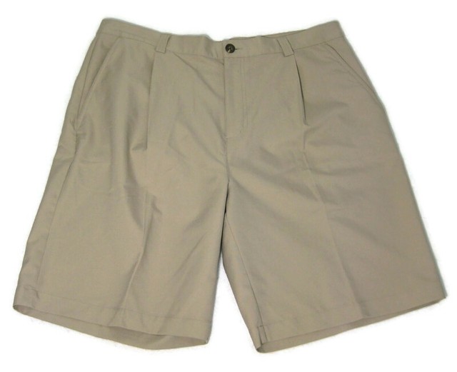 ADIDAS Mens (Size 36) Beige Pleated Golf Shorts Zipper Fly, 4 Pockets, Polyester | eBay