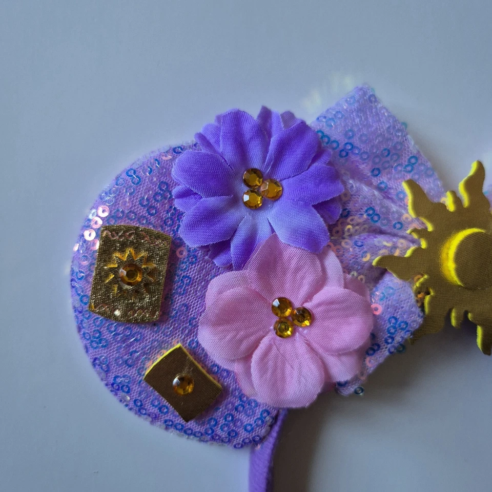 Tangled Rapunzel Pascal Disney princess headband Minnie Mickey Mouse ears bow - Image 3 of 4