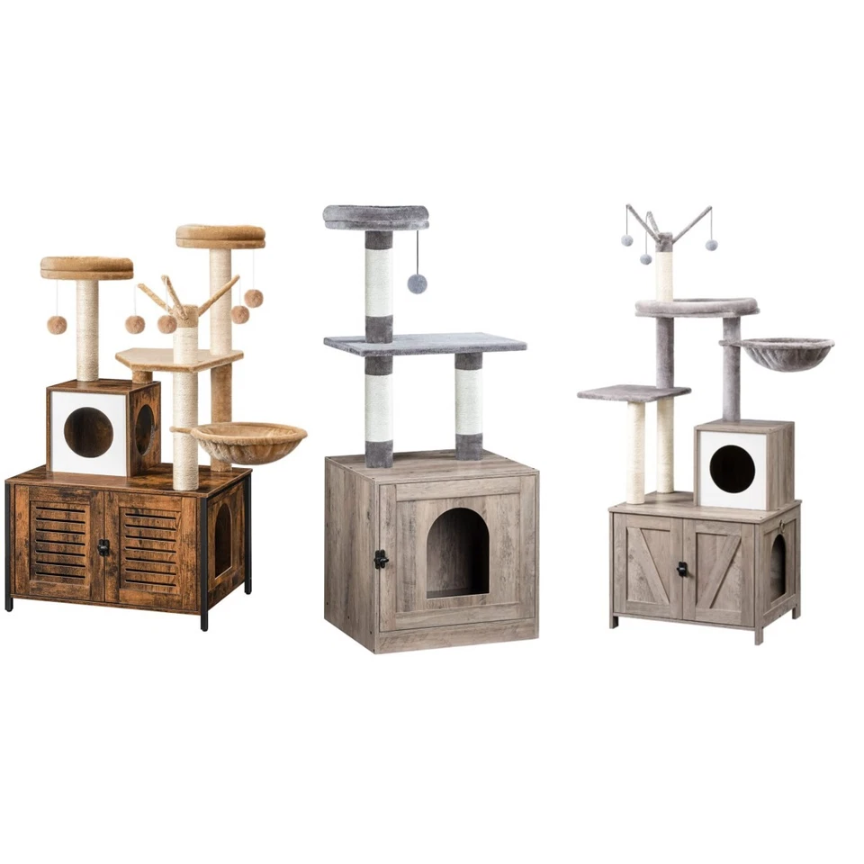 Katzenbaum mit katzenklo Schrank Katzenkletterbaum Katzenhaus Beistelltisch - Bild 2 von 2