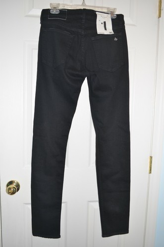 NWT Rag & Bone Mens Jeans Size 30 x 34 Black with Holes Fit 1 Extra Slim Skinny - Picture 2 of 6