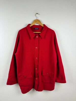 Saint James Wool Coat Size US 16 Women's Red Vintage