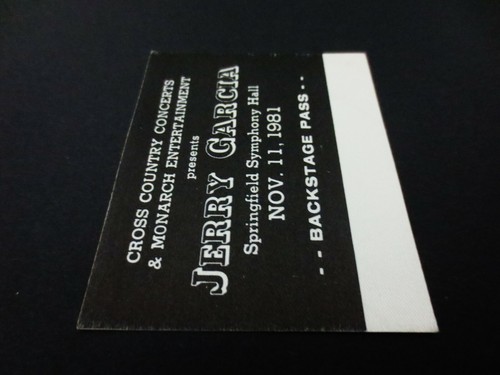 Jerry Garcia Backstage Pass Massachusetts Springfield 11/11/1981 Grateful Dead - Imagen 11 de 12