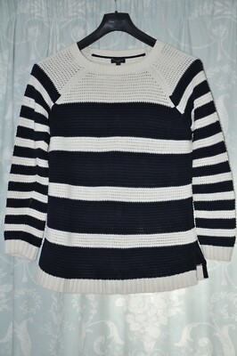 TALBOTS Petites Brenton Striped 100% Cotton Jumper Pulli Sweater M Traumhaft