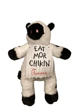 Chik Fil A Eat Mor Chikin- Cow Plush Stuffed Animal 20" Wearing Advertising Sign
