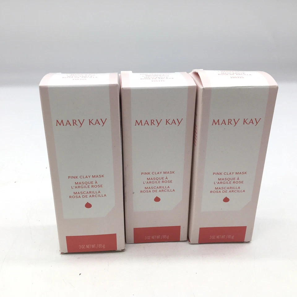 Mary Kay Pink Clay Mask 3 oz. Dry To Oily Skin 155315 Lot Of 3 New In Box - Image 2 of 4