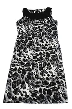 A B Studio Size 8 White and Black Formal Sleeveless Dress Very Classic NWT